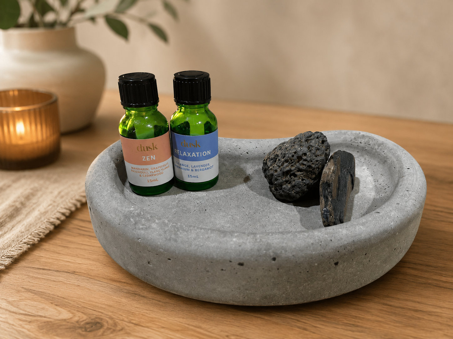 Handmade Concrete Trinket Dish | Minimalist Catchall Tray | Jewellery & Crystal Bowl