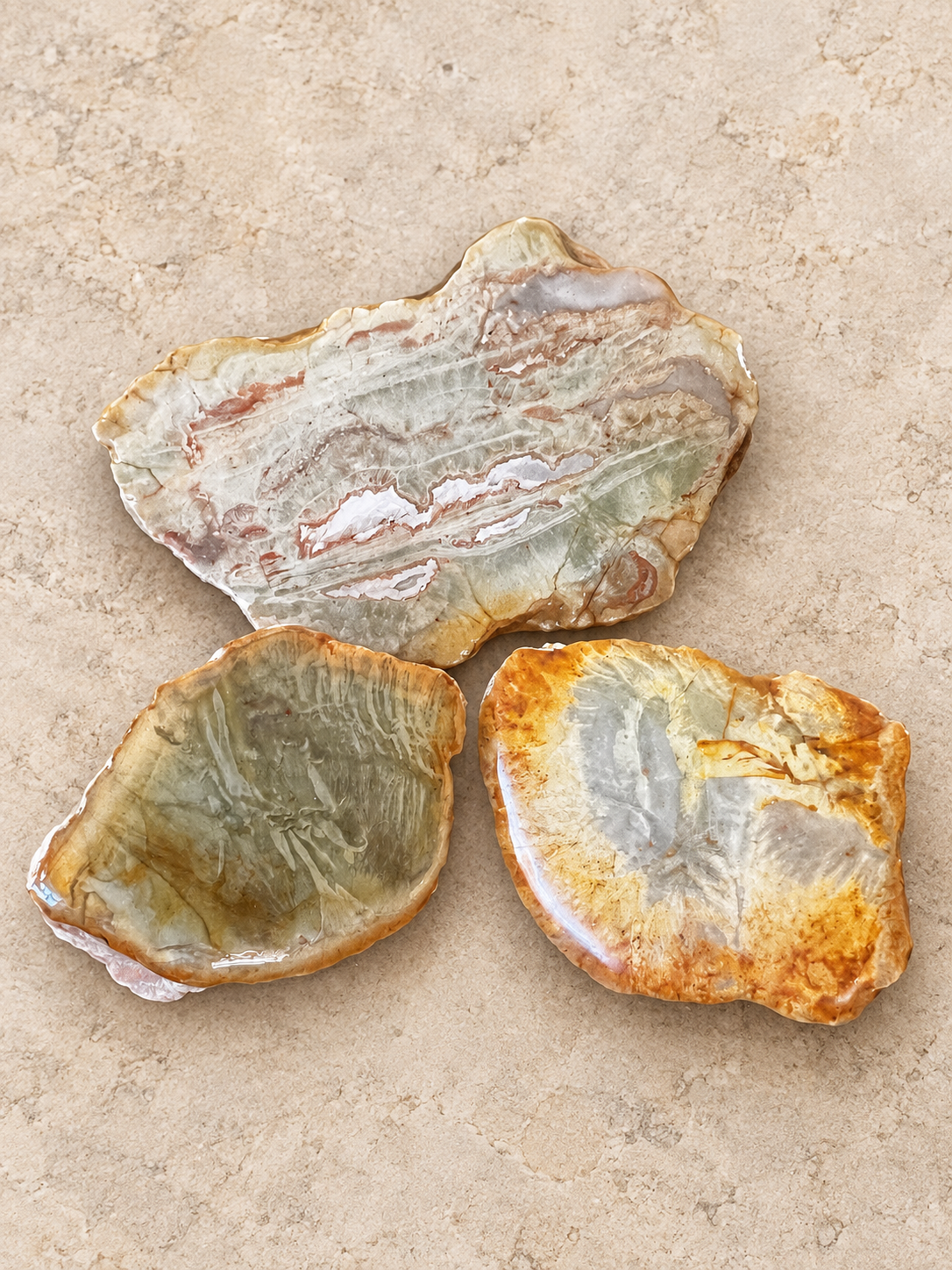 Raw Natural Stone Trio – Textured Australian Collector Specimens