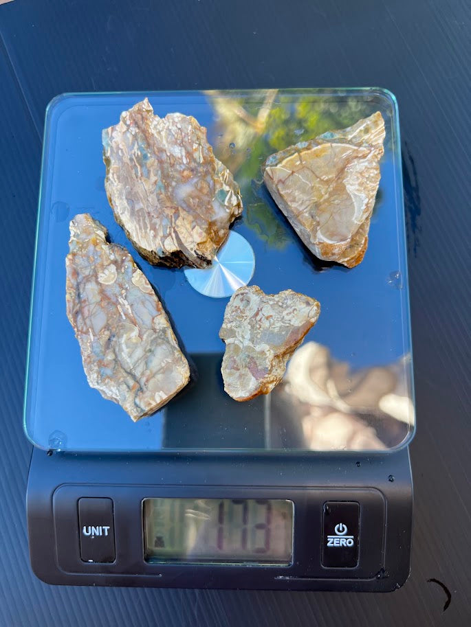 Raw Chalcedony Agate Nodule Collection — Set of 4
