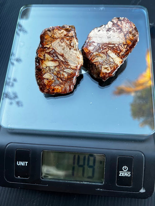 Brecciated Agate Slice Pair