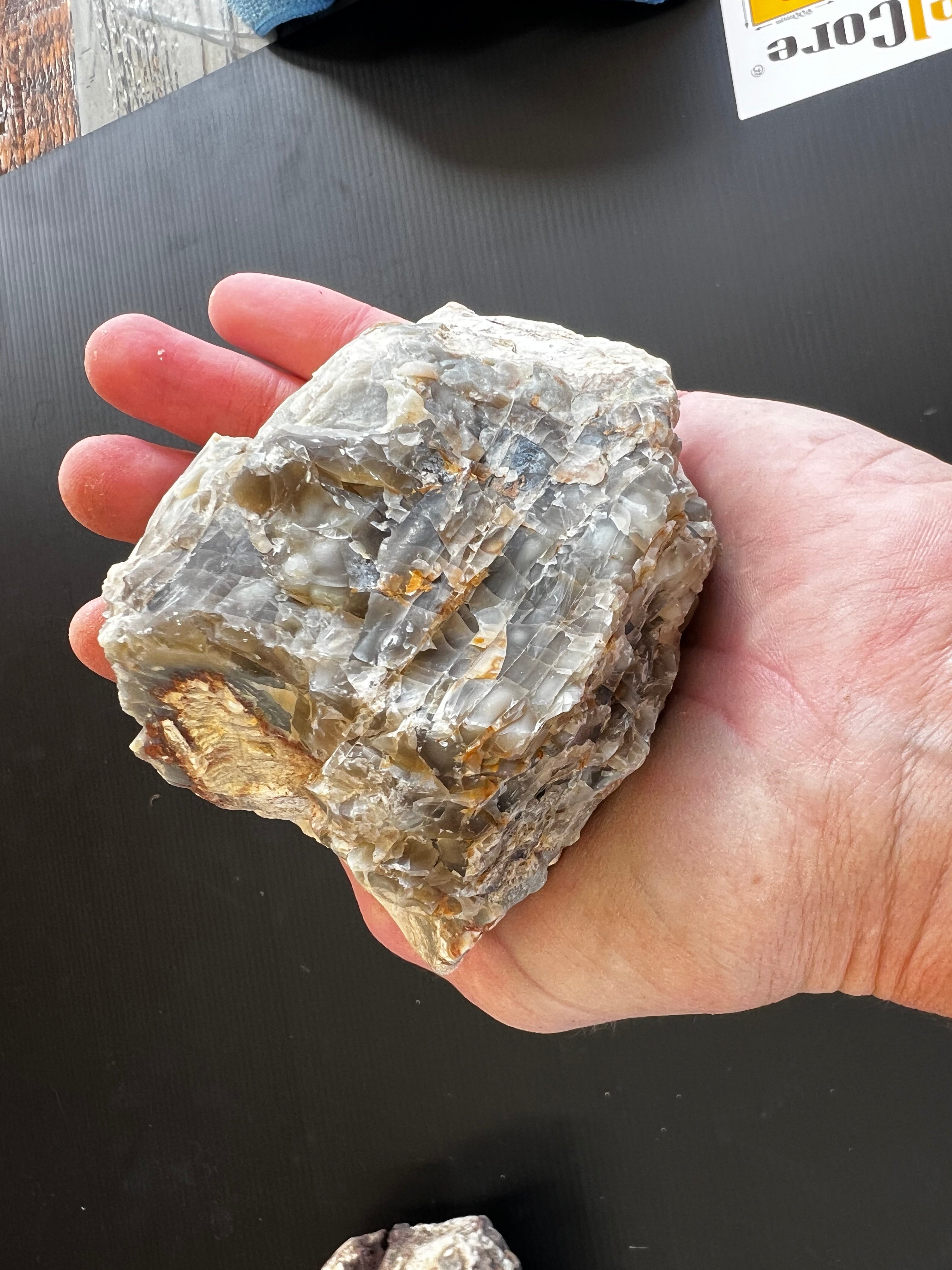 Grey Chalcedony & Quartz Specimen  Natural Australian Mineral | One-of-a-Kind