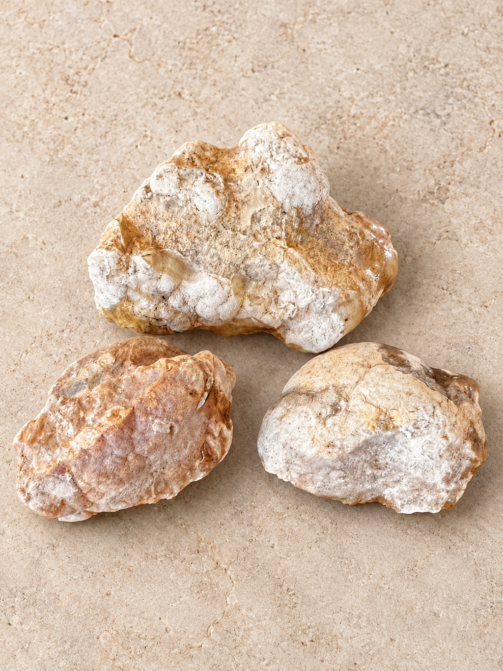Raw Natural Stone Trio – Textured Australian Collector Specimens