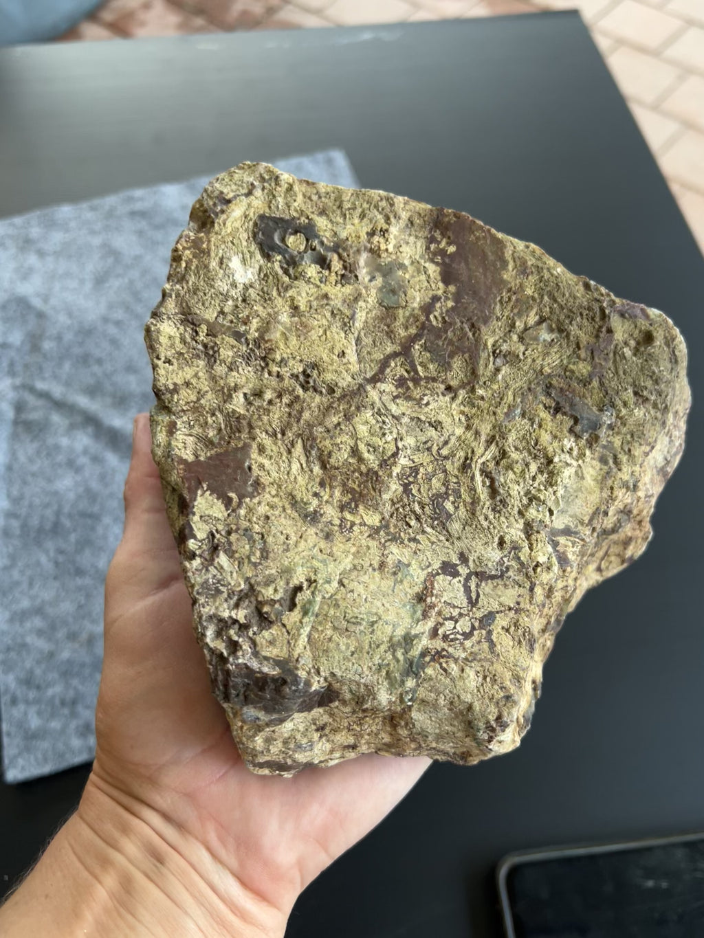 Natural brecciated volcanic texture.